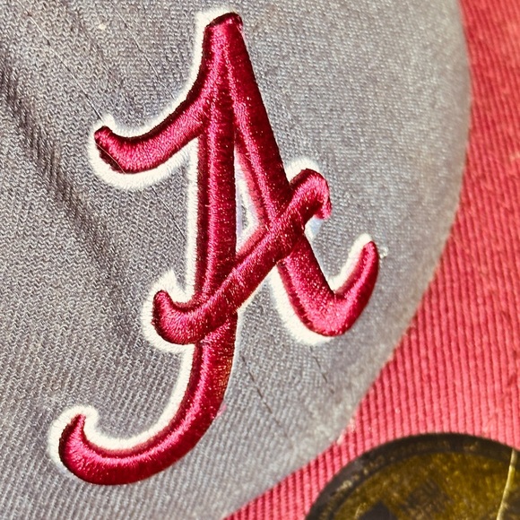 Alabama Crimson Tide New Era Basic 59FIFTY Fitted Hat - Graphite/Crimson - Picture 8 of 8